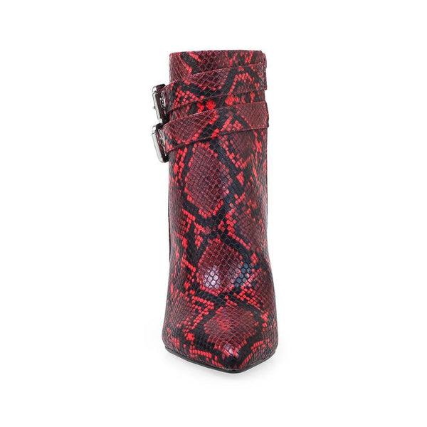 Privileged By J.c. Dossier Rheina Red Snake Print Booties