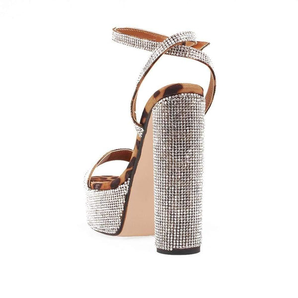 Privileged By J.c. Dossier Rhinestone Platform Heels Zipline