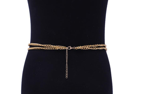 Privileged By J.c. Dossier Rhinestone Waist Chain Belt
