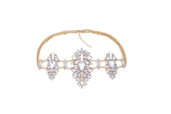 privileged by j.c. dossier Rhinestone Waist Chain Belt