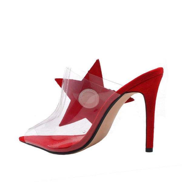 Privileged By J.c. Dossier Rima Red Rhinestone Star Heel