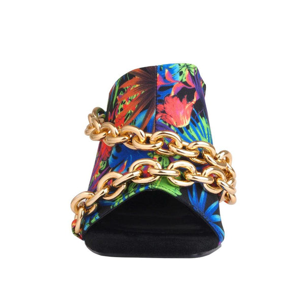 Privileged By J.c. Dossier Ross Neon Floral Chain Heel