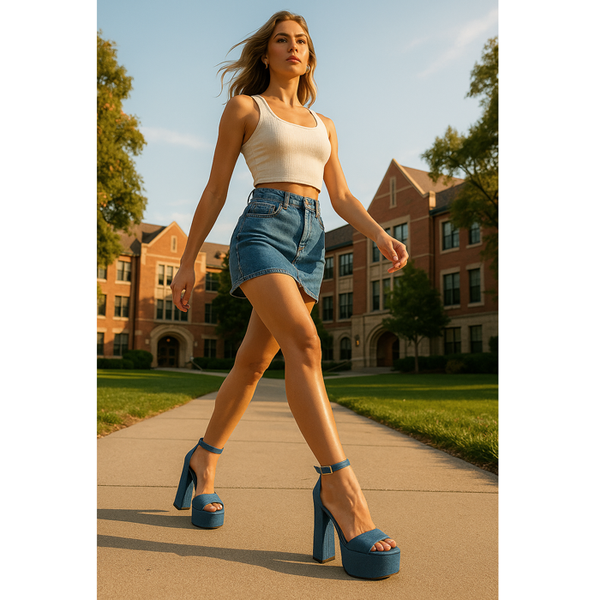 Privileged By J.c. Dossier Ruduki 1.0 Blue Platform Heels | Bold & Fearless