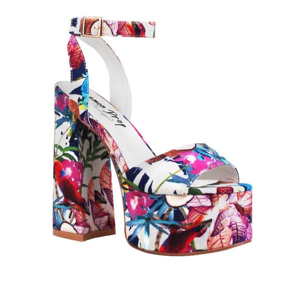 Privileged By J.c. Dossier Ruduki 2.0 Floral Platform Heels
