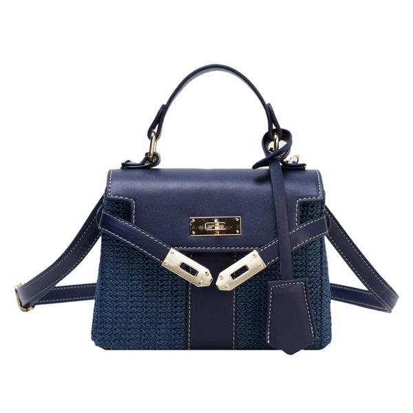 Privileged By J.c. Dossier Rupert Straw & Vegan Leather Handbag