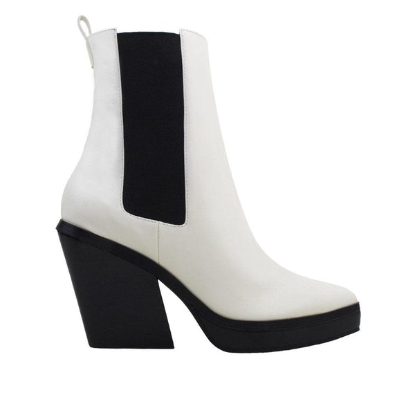 privileged by j.c. dossier Salena White Bootie with Platform Heel