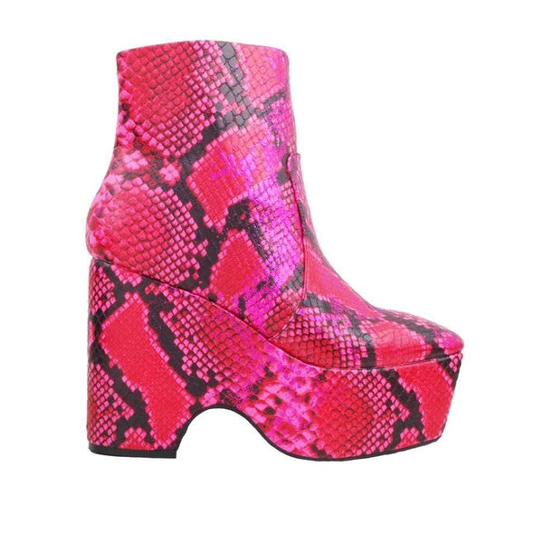 privileged by j.c. dossier Sapey Neon Pink Snake Bootie