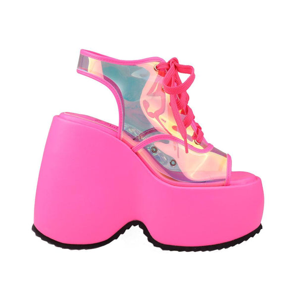 privileged by j.c. dossier Saphira Neon Pink Platform Heels