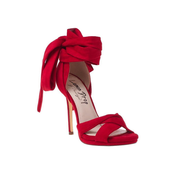 Privileged By J.c. Dossier Saxon Red Vegan Suede Heels
