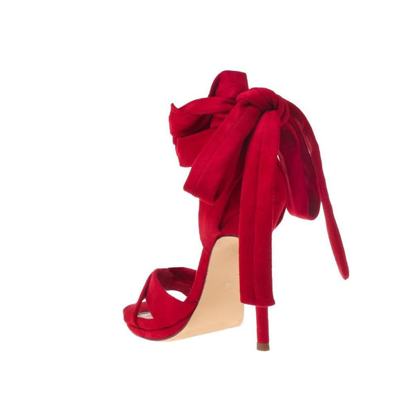 Privileged By J.c. Dossier Saxon Red Vegan Suede Heels
