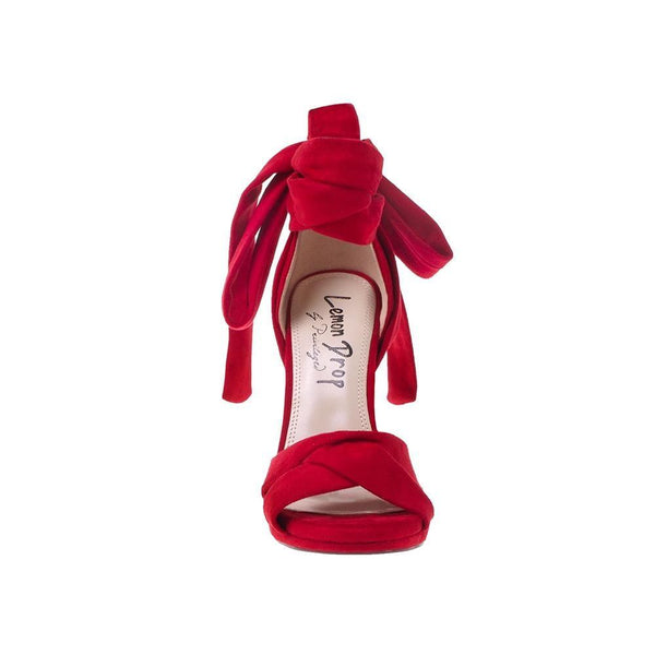 Privileged By J.c. Dossier Saxon Red Vegan Suede Heels
