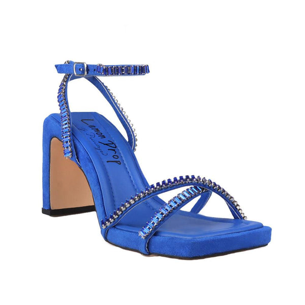 Privileged By J.c. Dossier Scott Blue Vegan Suede Heel
