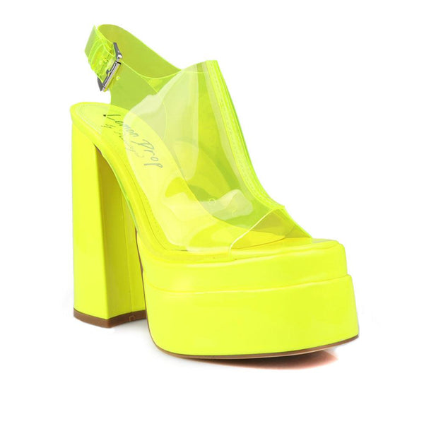 Privileged By J.c. Dossier Scotty Neon Platform Heels