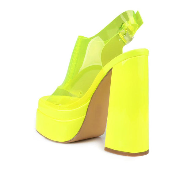 Privileged By J.c. Dossier Scotty Neon Platform Heels