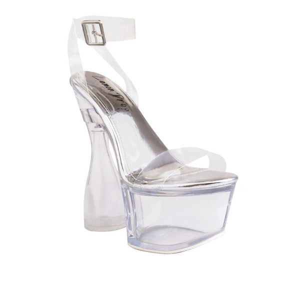 Privileged By J.c. Dossier Selenga Clear Platform Heels