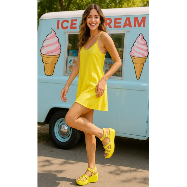 Privileged By J.c. Dossier Serilda Yellow Platform Sandals