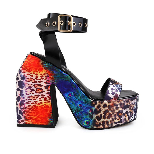 privileged by j.c. dossier Sharell Black Platform Heels – Bold & Festival-Ready