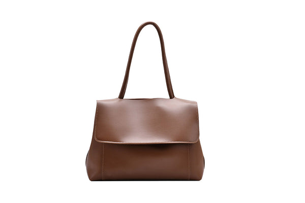 privileged by j.c. dossier Sheen Smooth Brown Vegan Leather Handbag