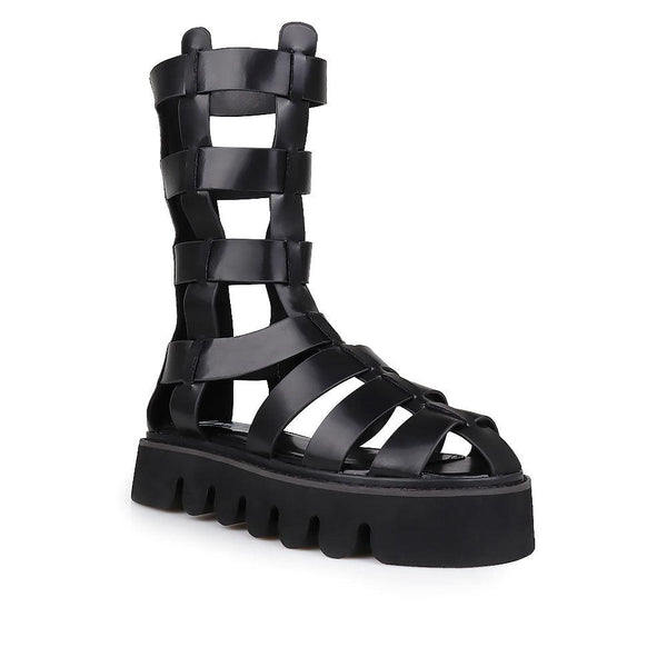 Privileged By J.c. Dossier Shiloh Black Platform Booties