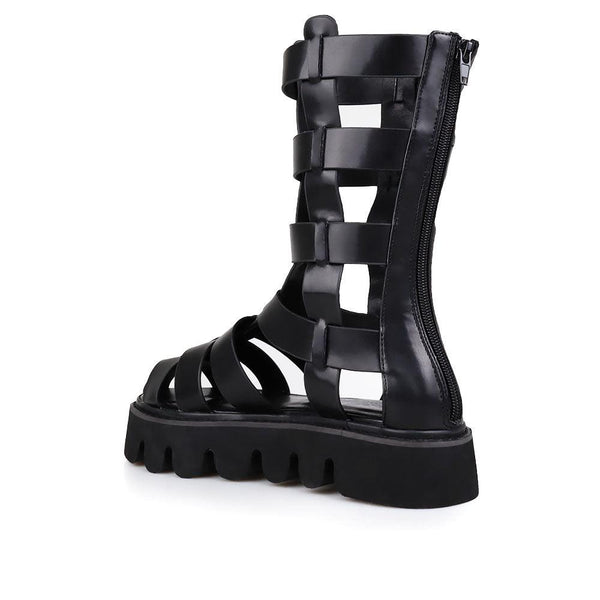 Privileged By J.c. Dossier Shiloh Black Platform Booties