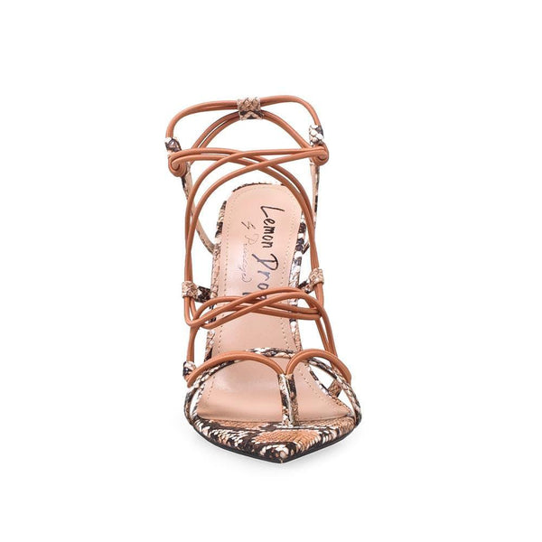 Privileged By J.c. Dossier Sicara Strappy Snake Print Heel