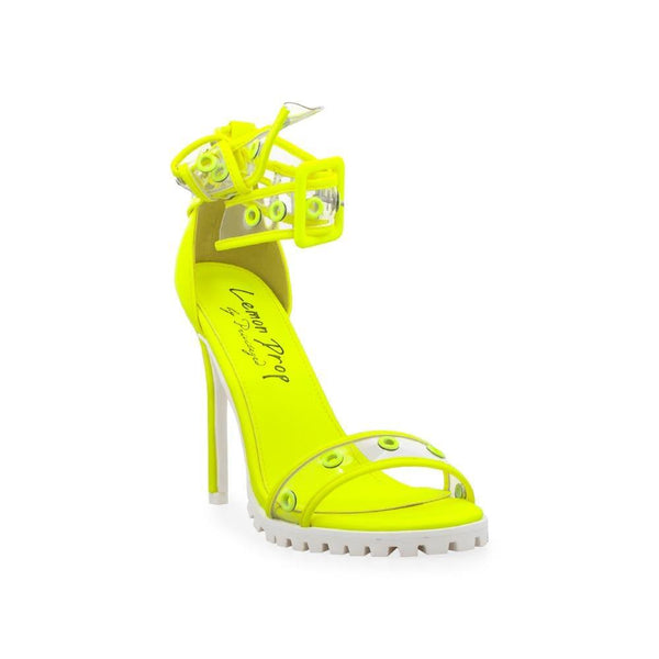 Privileged By J.c. Dossier Sioneta Neon Yellow Strappy Heels