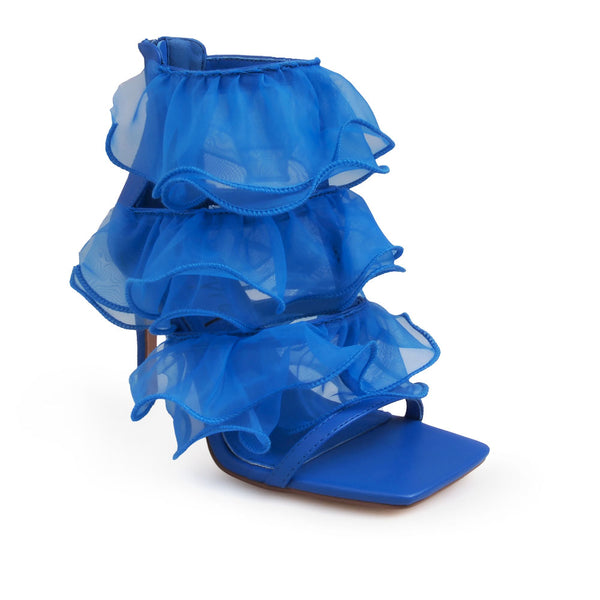 Privileged By J.c. Dossier Snowden Blue Lace Heel - Bold & Elegant