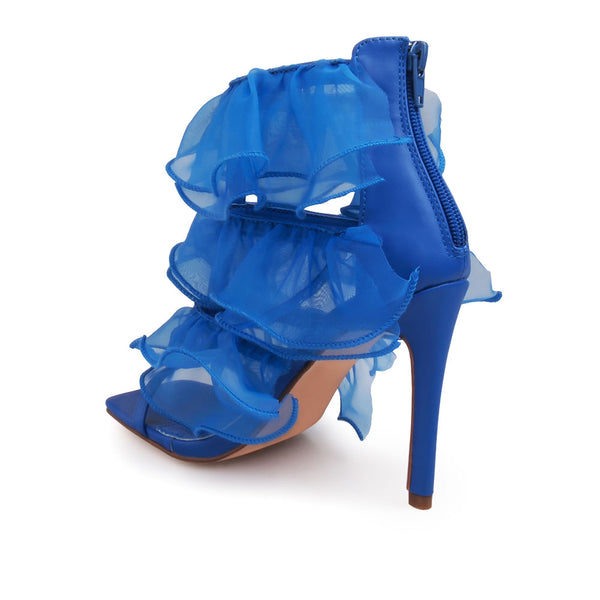 Privileged By J.c. Dossier Snowden Blue Lace Heel - Bold & Elegant