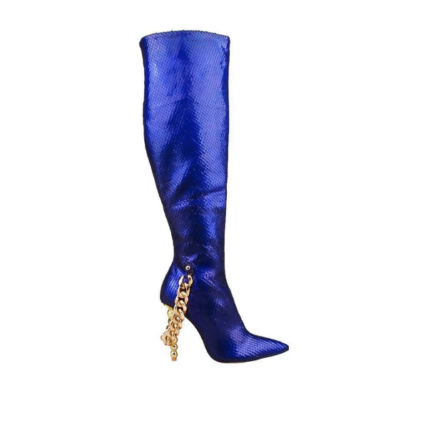 privileged by j.c. dossier Solana Blue Knee-High Boot