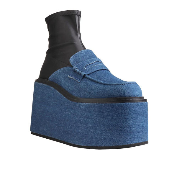 Privileged By J.c. Dossier Soniya Blue Platform Bootie