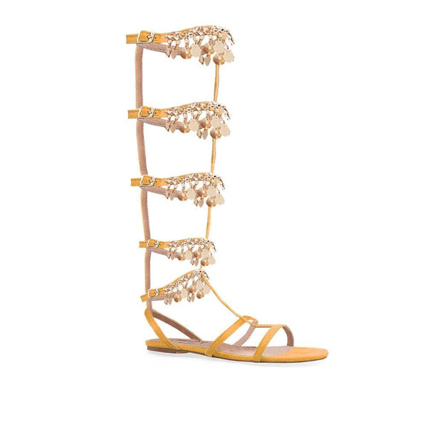 Privileged By J.c. Dossier Sophi Gold Metallic Gladiator Flat