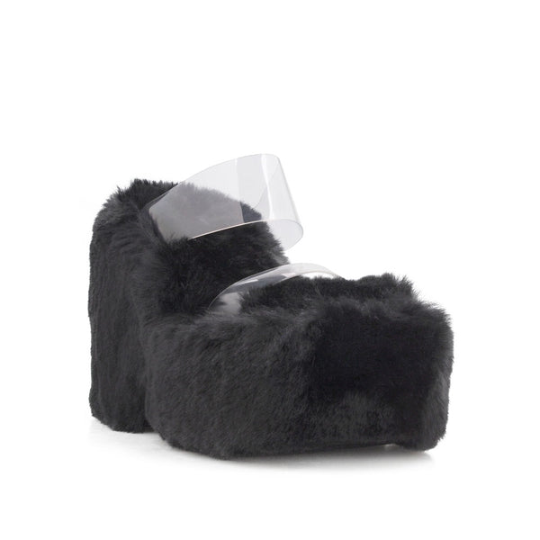 Privileged By J.c. Dossier Spade Blue Fuzzy Platform Heels
