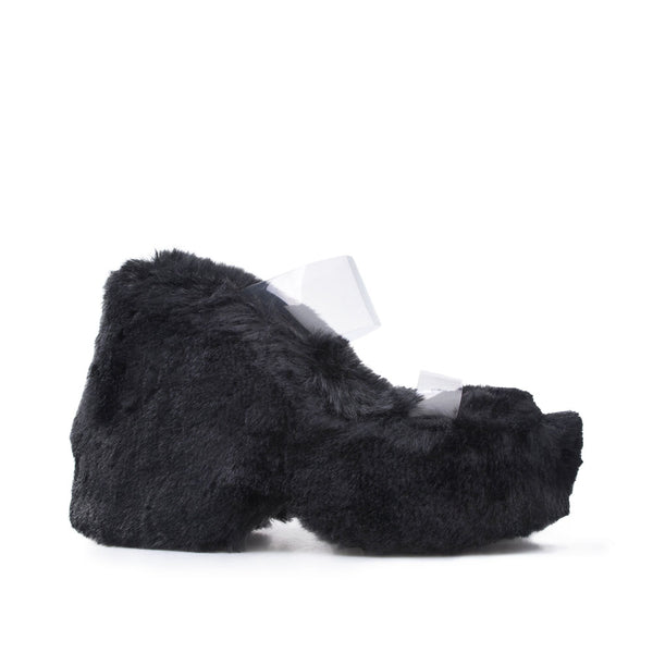 privileged by j.c. dossier Spade Blue Fuzzy Platform Heels