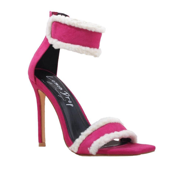 Privileged By J.c. Dossier Strasbourg Hot Pink Furry Heels