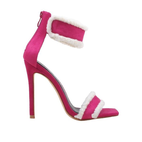 privileged by j.c. dossier Strasbourg Hot Pink Furry Heels