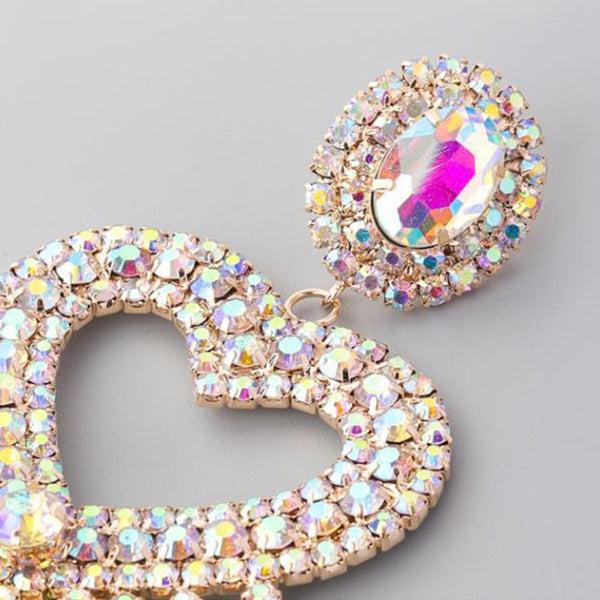 Privileged By J.c. Dossier Suki Rhinestone Heart Earrings