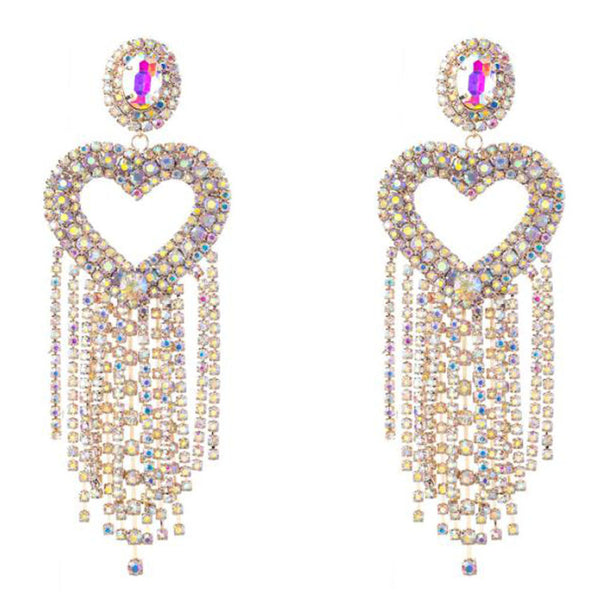 privileged by j.c. dossier Suki Rhinestone Heart Earrings