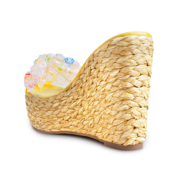 Privileged By J.c. Dossier Summer Yellow Platform Wedge