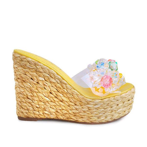 privileged by j.c. dossier Summer Yellow Platform Wedge