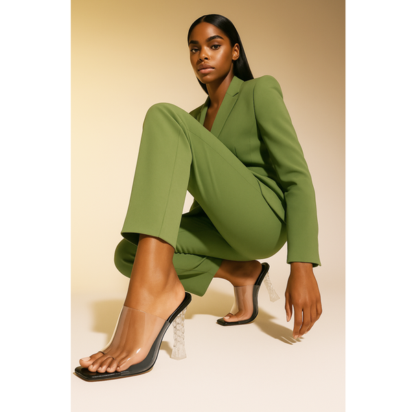 Privileged By J.c. Dossier Sunburst Clear Block Heel | Bold Heels