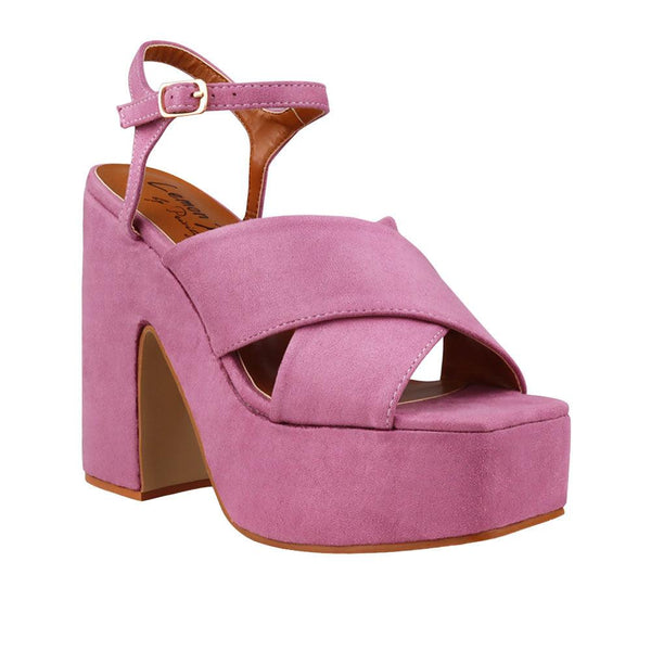 Privileged By J.c. Dossier Sunniva Pink Platform Heels