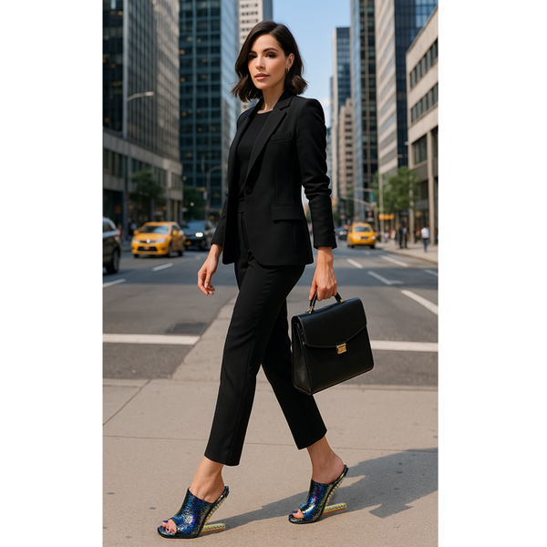 Privileged By J.c. Dossier Sybilla Iridescent Heel | Bold Statement Shoe