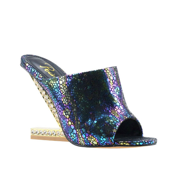 Privileged By J.c. Dossier Sybilla Iridescent Heel | Bold Statement Shoe