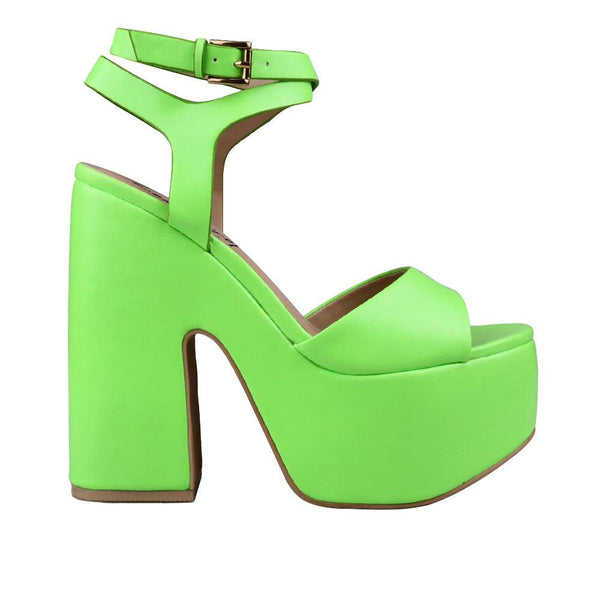 privileged by j.c. dossier Taga Neon Green Platform Heels