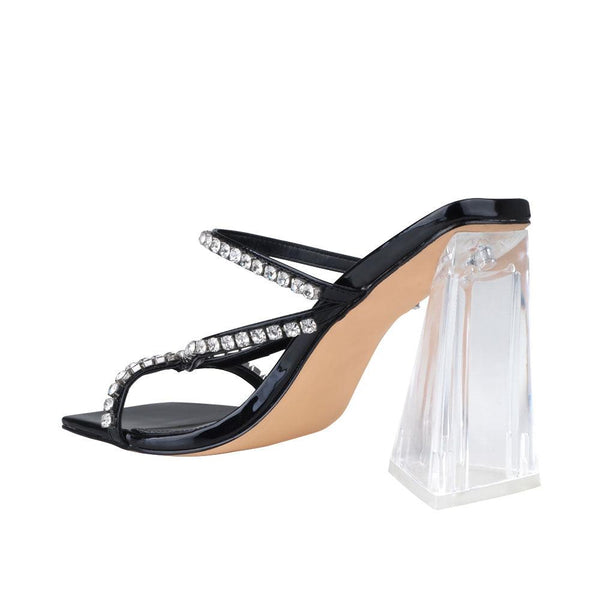 Privileged By J.c. Dossier Tagazee Black Rhinestone Heel