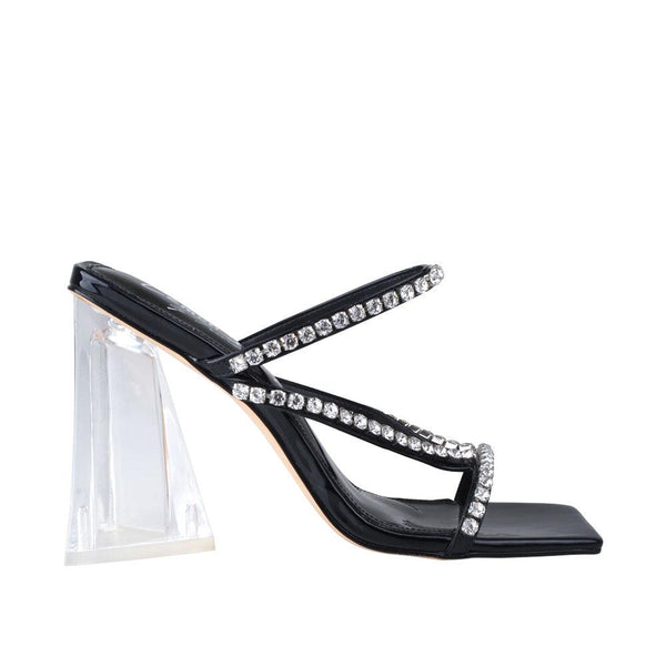 privileged by j.c. dossier Tagazee Black Rhinestone Heel