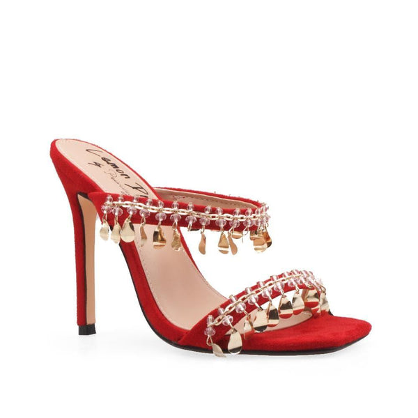 Privileged By J.c. Dossier Tamara Red Heel With Gold Charms