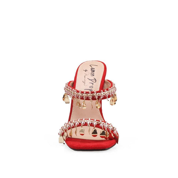 Privileged By J.c. Dossier Tamara Red Heel With Gold Charms