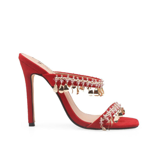 privileged by j.c. dossier Tamara Red Heel with Gold Charms