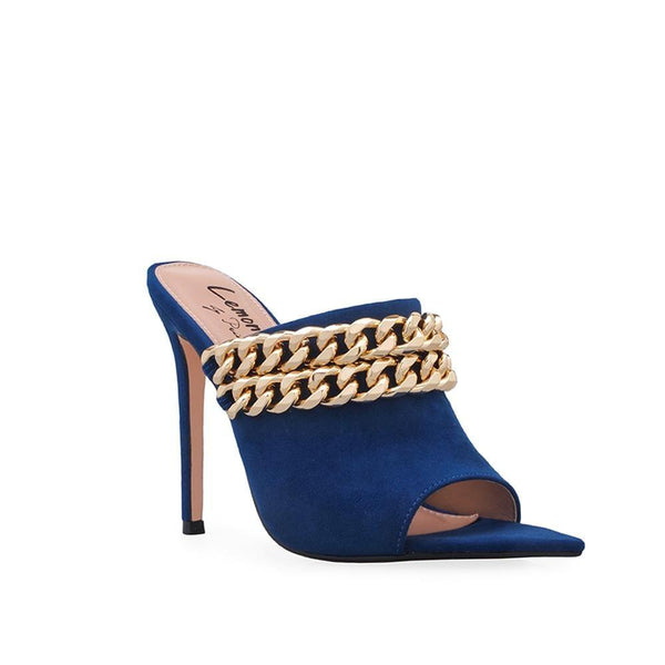Privileged By J.c. Dossier Taylla Blue Pointed Peep-Toe Mule
